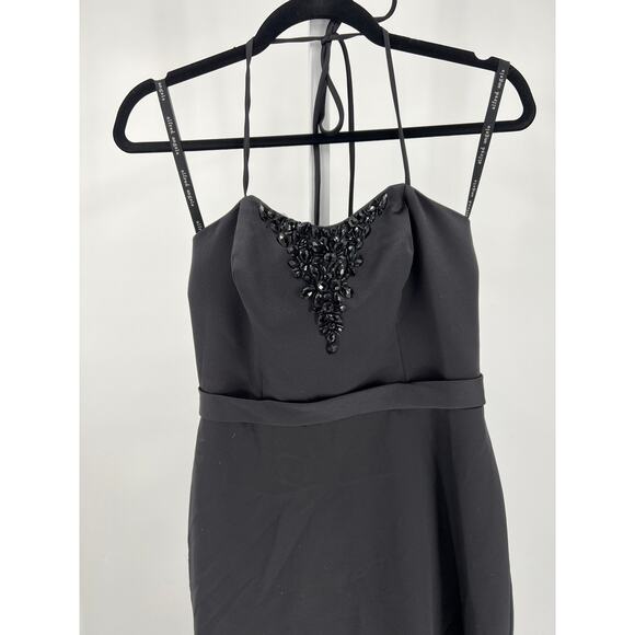 Black Strapless Satin Formal Dress- Size 6 - Picture 2 of 8